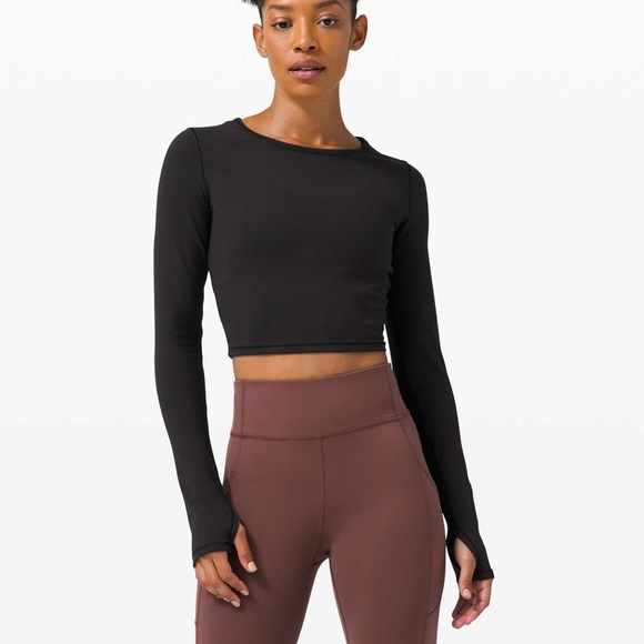 lululemon athletica Tops - Lululemon wunder train black long sleeve crop top